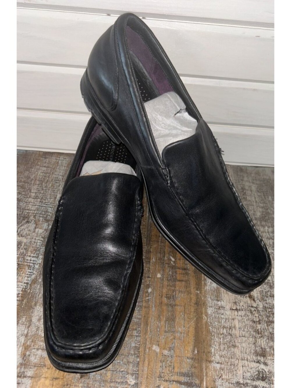 Rockport Shoes Sz 10.5 Mens Loafers Leather Slip On adiPRENE Adidas Comfort